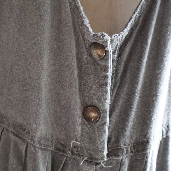 Vintage Limited Express Drop Waist Cottage Dress Lagenlook Gray NEEDS REPAIR - Picture 8 of 10